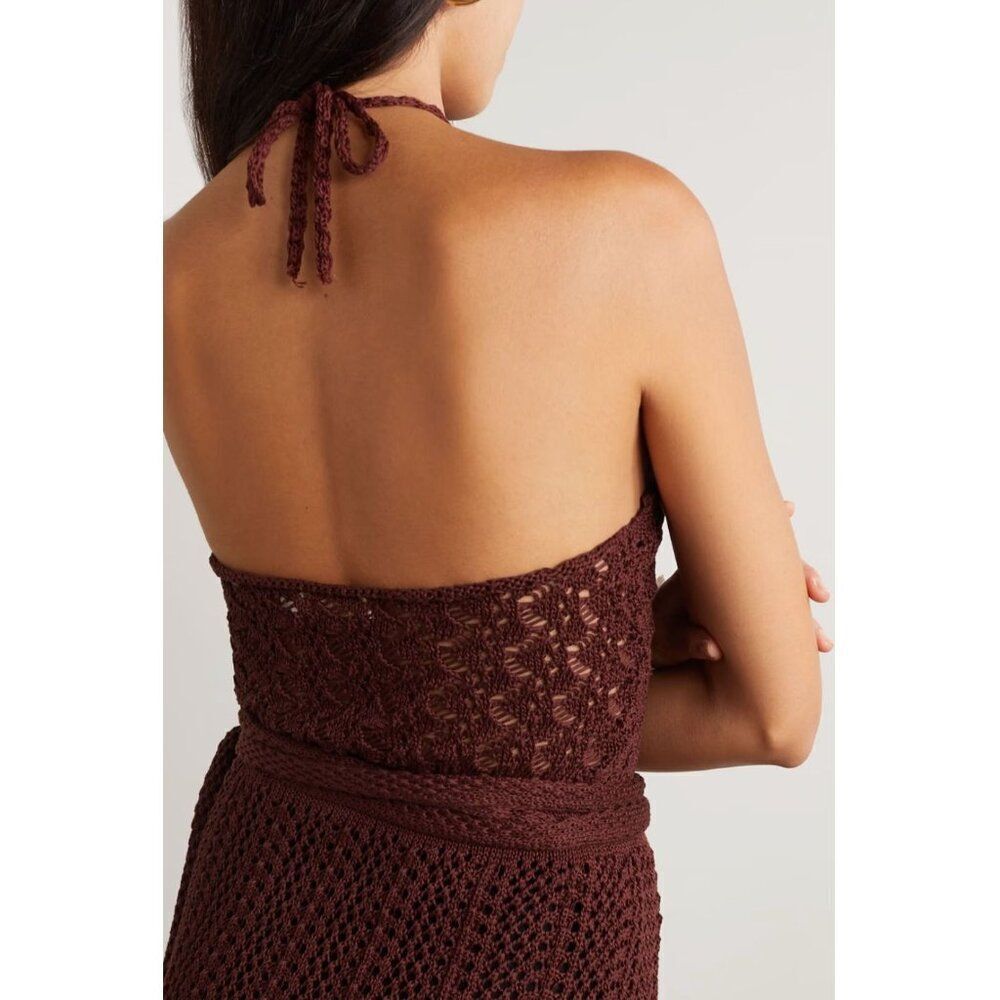 NWOT Savannah Morrow Kirra Top Crochet Halter in Cocoa Brown Small - Picture 5 of 10